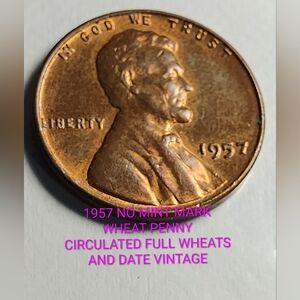 🔥1957 Wheat Penny Coin VINTAGE 🌾